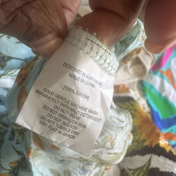 Able The Label Floral Hi/Lo Hem Maxi Dress M - Picture 7 of 7